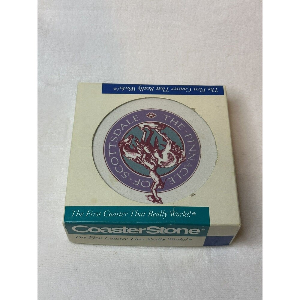 Vintage CoasterStone Cork Coasters 4pc Pinnacle Of Scottsdale AZ western Cowboy